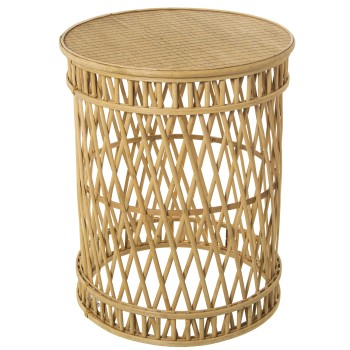 Mesa Auxiliar Bambu Natural Ø38x47cm