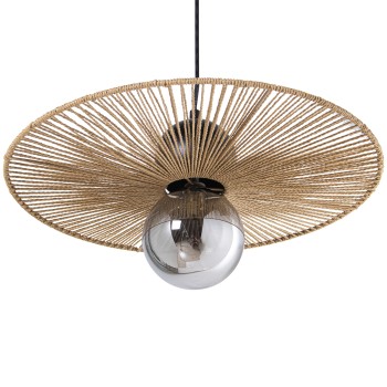 Lámpara Techo Metal/cuerda/cristal, 1xg9-5wat (led) No Inclu 45x45x20cm