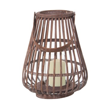 Lantern Candle Holder Wicker C/asa _ø21x27cm