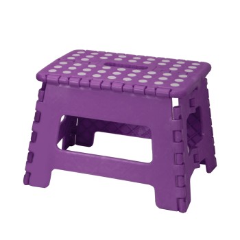 Tabouret Pliable Pp Violet- _32x25x22cm, Asiento:29x22cm