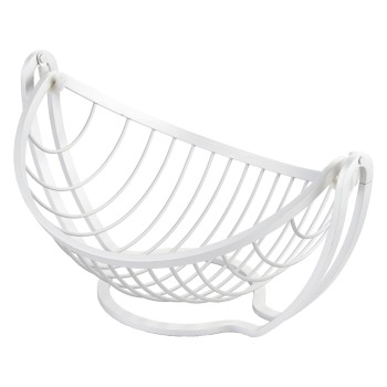 Aluminium Fruit Basket - White- _32x25x17cm