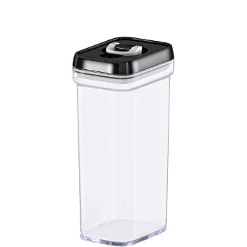 Acrylic Kitchen Pot Black Lid 1700ml
