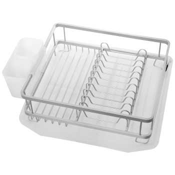 Escurreplatos Aluminio C/portacubiertos Y Bandeja 39x36x13cm