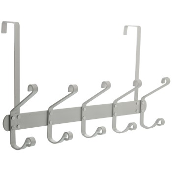 Percha Puerta Cromada 5 Ganchos 45x9x25,5cm