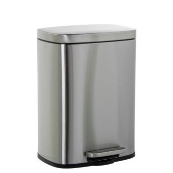 Papelera Acero Inoxidable 12l. C/pedal Acero Mate 29x25x39cm