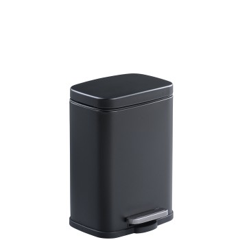 Papelera Acero Inoxidable 5l. C/pedal Negra 21x19x30cm