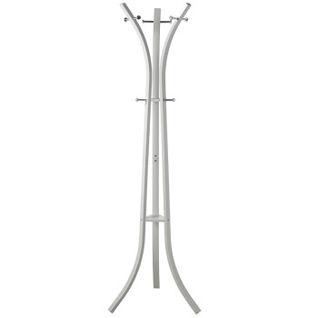 White Metal Standing Coat Rack 58x58x180cm Tube:20/40mm+ø13mm