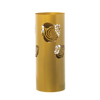 Golden Metal Round Umbrella Stand Flower- Ø19x49cm