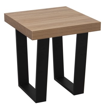 Mesa Auxiliar Madera Patas Mettal+84605, Dm+melamina+pvc 50x50x50cm