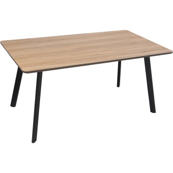 Mesa Comedor Madera Patas Metal+84611,tabler:dm+melamina+pv 160x90x76cm