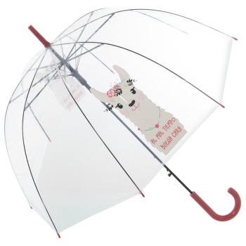Transparent Umbrella Decorated With 8 Flame Ribs _ø85x84cm-apertura Automática