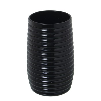 Vaso Cepillos De Dientes Baño Acrilico Negro Ø7x12cm
