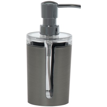 Dosificador Baño Acrílico Gris/transparente Ø8,5x17,5cm