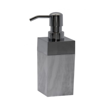Acrylic/metal Bath Dispenser Marble _6x6x17cm